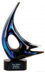14 1/4 inch Blue Sail Art Glass