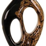 10 1/4 inch Black/Gold Coral Art Glass