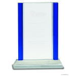 8 1/2″ Blue 2-Edge Crystal on Clear Base