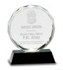 6″Round Facet Crystal on Black Pedestal Base