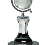 Spinning Crystal Globe on Black Base