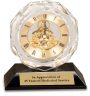 5 1/2 inch Clear Crystal Clock on Black Pedestal Base