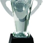 Crystal cup with Wedge and glass handles