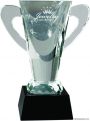 Crystal cup with Wedge and glass handles