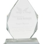 7″ Crystal Diamond on Clear Pedestal Base