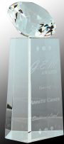 Crystal Diamond on Clear Crystal Pedestal