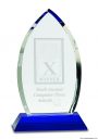 Crystal Oval on Blue Pedestal Base