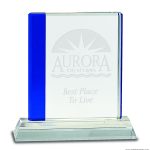 Blue Edge Crystal on Clear Base