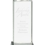 10 1/2 inch Clear Crystal Eagle Tower on Black Pedestal Base