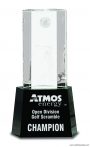 8 1/2″ Clear Crystal Golf Scene on Black Pedestal Base