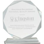 8″ Clear Crystal Octagon on Clear Pedestal Base
