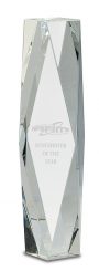 12″ Clear Crystal Facet Tower