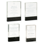 Clear Fusion Crystal Award with Genuine Black Marble