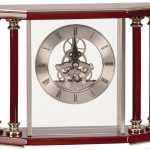 Silver/ Rosewood 4-Pillar Piano Finish Clock