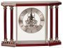 Silver/ Rosewood 4-Pillar Piano Finish Clock