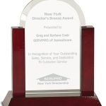 Arch Glass with Rosewood Base