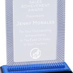 Blue Carved Rectangle Impress Acrylic