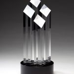 Four Tall Crystal Slant Towers Award
