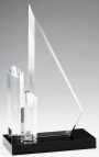 Crystal Triangle with Two Towers Award