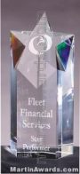 Crystal Glass Awards – 4 1/4″ x 9″ Genuine Prism Optical Crystal 1