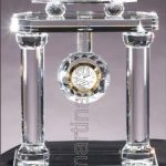 Crystal Glass Awards – 8 1/2″ x 12 1/2″ Genuine Prism Optical Crystal Clock 1