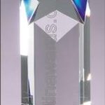 3 1/2″ x 8 1/4″ Genuine Prism Optical Crystal With Black Base Glass Awards 1