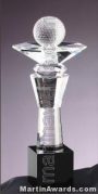 5 1/4″ x 13″ Genuine Prism Optical Crystal Glass Awards With Black Base 1