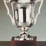 Silver Plated Trophy Cup On Mahogany Base 1