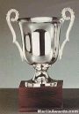 Silver Plated Trophy Cup On Mahogany Base 1
