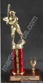 Red Single Column Male Baseball/Softball With 1 Eagle Trophy 1