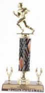 Wood Single Column Football With 2 Eagles Trophy 1