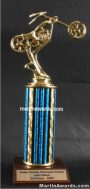 Blue Single Column Chopper Motorcycle Trophy 1