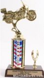 Red/White/Blue Single Column Road Motorcycle With 1 Eagle Trophy 1