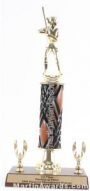 Wood Single Column Female Softball With 2 Eagles Trophy 1