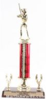 Red Single Column Female Softball With 2 Eagles Trophy 1
