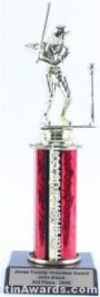 Red Single Column Female T-Ball Trophy 1