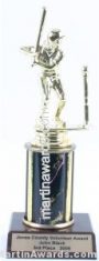 Black Single Column Female T-Ball Trophy 1