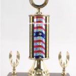 Red/White/Blue Single Column Horseshoe With 2 Eagle Trophy 1