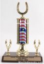 Red/White/Blue Single Column Horseshoe With 2 Eagle Trophy 1