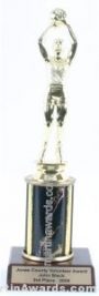 Black Single Column Female Basketball Trophy 1