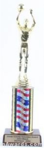 Red/White/Blue Single Column Male Basketball Trophy 1