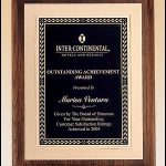 Walnut Piano-Finish Plaques with Leaf Design Plate 1