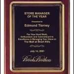 Plaque – Rosewood Stained Piano-Finish Plaques with Antique Bronze Metal Frame 1