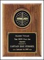 Plaques – American Walnut Plaque with 4″ Round Medallion 1