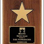 Plaque – American Walnut Plaque w/Star Casting 1
