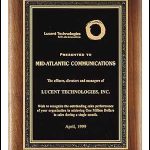 Plaque – Solid American Walnut Plaque w/Black Center Plate with Florentine Border 1