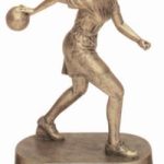 Female Bowling Gold Resin Trophy 1