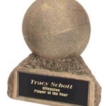Basketball On Base Gold Resin Trophy 1