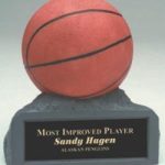 Orange Basketball On Base Gold Resin Trophy 1