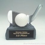 White/Silver Baseball On Base Gold Resin Trophy 1